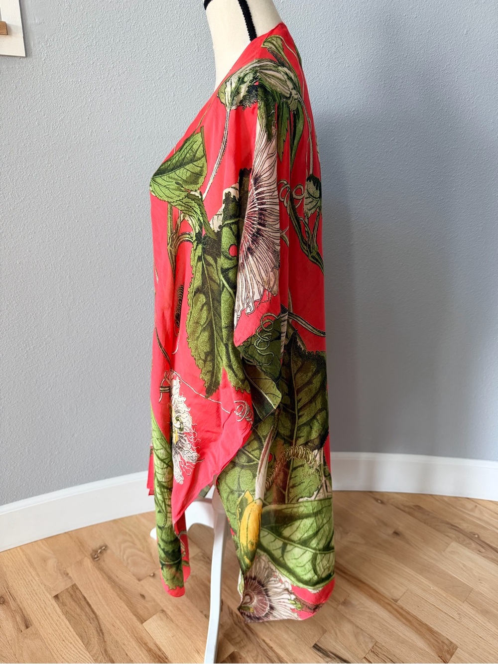 One Hundred Stars x KEW Gardens Passion Flower Coral Kimono Duster One Size GUC - Picture 5 of 15
